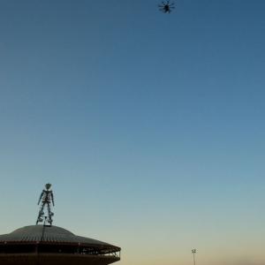 Aerial video, flying Red Epic at Burning Man festival, 2013