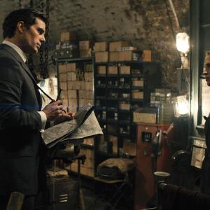 Still of Henry Cavill and Alicia Vikander in Snipas is UNCLE 2015