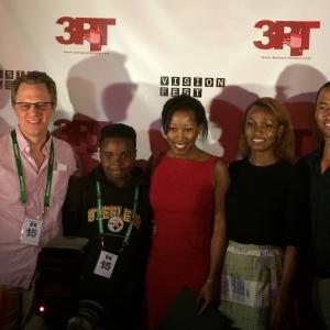 VisionFEST 2015 Double Negative Winner Best Screenplay and Best Actor Lto R Brian Dilg Dir Maximus Britton Yvonne Wandera Joshua Musgrave Charles Miller