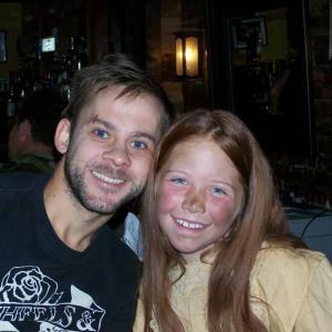 Haidyn and Dominic Monaghan on set of 