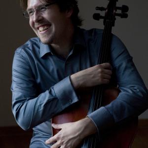 Composer Chris Thomas, with cello