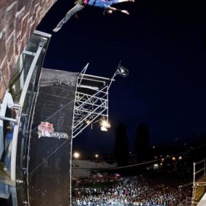 Brady Romberg doing a diving back at the 2009 Red Bull Art of Motion in Vienna Austria