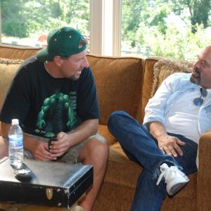 Shooting the bull between takes with Lee Arenberg