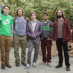Still of Martin Starr, Zach Woods, T.J. Miller, Thomas Middleditch and Kumail Nanjiani in Silicon Valley (2014)