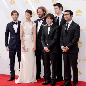 Amanda Crew, Zach Woods, T.J. Miller, Thomas Middleditch, Josh Brener and Kumail Nanjiani at event of The 66th Primetime Emmy Awards (2014)
