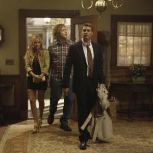 Still of Scott Foley Becki Newton and TJ Miller in The Goodwin Games 2013