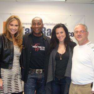 Carlton and his co-host Tara Gray after their No Limitz, radio show, with the owner of La Talk Radio, Sam Hasson.