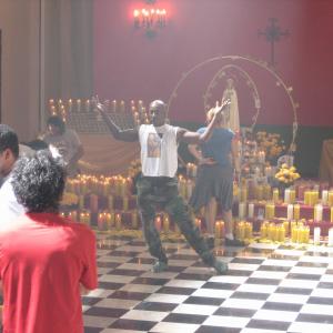 Carlton choreographing the movie YELLOW starring Roselyn Sanchez