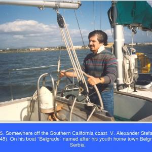 1985 Somewhere off the Southern California coast V Alexander Stefan b 1948 On his boat Belgrade named after his youth home town Belgrade Serbia