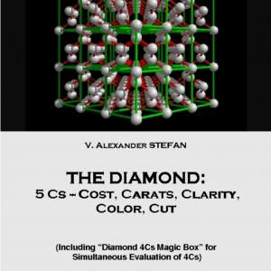 (2002) book. V. Alexander STEFAN, THE DIAMOND: 5 Cs -- Cost, Carat, Clarity, Color, and Cut. THE DIAMOND: 5 Cs -- Cost, Carats, Clarity, Color, and Cut. Includes the guide how to buy a diamond, the physics of diamond, Diamond 4Cs Magic Box for simultaneous evaluation of the 4Cs, a Stefans invention based on Raman scattering of multi laser beams off a diamond to be graded, and an account of the laboratory created diamonds.