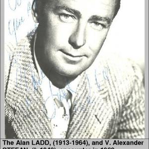 See,(search the Internet), The Sparkly Eyes of Alan Ladd by V. Alexander STEFAN From the book: Asks Alan Ladd, Hey America, what do I mean to you? V. Alexander STEFAN, Hey America, What Do I Mean to You? (S-U-Press, La Jolla, CA, 2010; ISBN: 9781889545592.