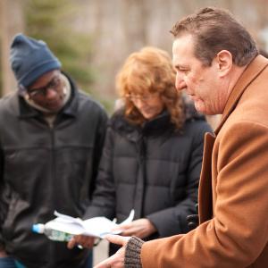 Patrick Jerome on the set of Beyond Control with Set designer Rosemarie Marchetta and actor Mike Starr