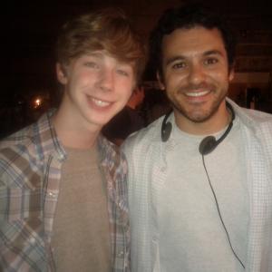 Joey Luthman on set of California Milk Commercial with Director Fred Savage