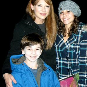 Michael Strusievici with Anna Torv / Olivia Dunham and big sister Andrea on the set of 