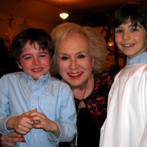 Michael right with actress Doris Roberts and Valin at the end of a very long day on the set of Mrs Miracle