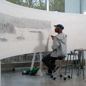 Stephen Wiltshire draws new York Panorama