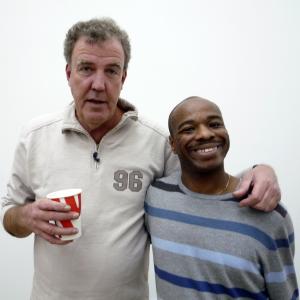 Stephen Wiltshire with Jeremy Clarkson while filming Top Gear