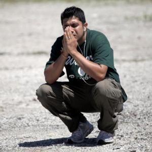 Amardeep on August 5th 2012 praying for his mother and father to survive the Sikh Temple of Wisconsin attack