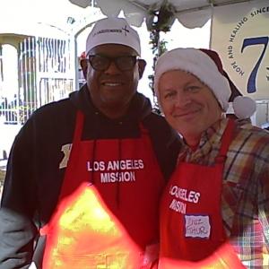 Myself  Forest Whitaker at a LA Mission XMas event