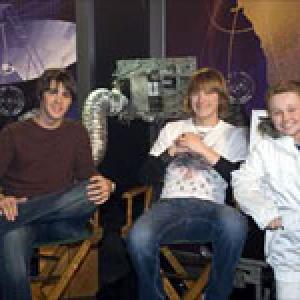Jacob Hays as Sonny Raines interviews guest Jason Dolley and Steven R McQueen on Disneys really short Report