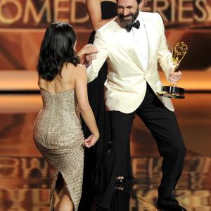 Julia LouisDreyfus and Jon Hamm at event of The 65th Primetime Emmy Awards 2013