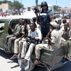 Mogadishu, Somalia, on the way to the frontline with Al Qaeda. A documentary about War Lords for Canal Plus. (2011)