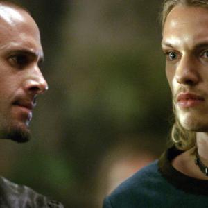 Still of Joseph Fiennes and Jamie Campbell Bower in Camelot 2011