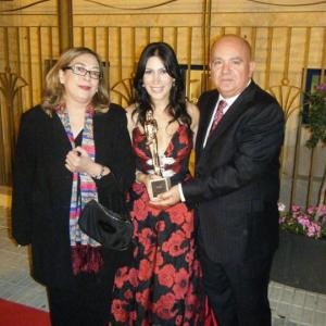 Isabella Cascarano Best Actress Award Winner EuroFilmFestival Marbella Spain 2011 for the Movie OUR VOWS Next to Agustin Almodovar Pedro Almodovars brother and Casilda Almodovar