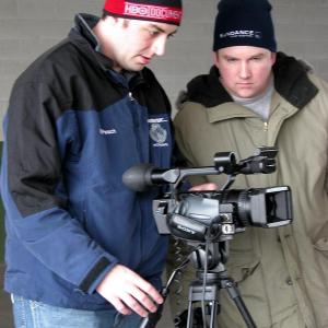 Matthew Peach (TriOmega Productions) and Mike Madigan (Five Clover Films) on the set.