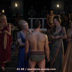 Lucy Lawless Brooke Harman Andy Whitfield Mia Pistorius Viva Bianca Tania Nolan and LesleyAnn Brandt in Spartacus Blood and Sand 2010
