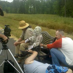 on the set of the short DUMMY