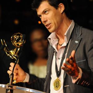 Marcus Gillezeau accepts the International Emmy for Outstanding Digital Program Fiction for the program Scorched