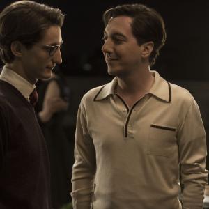 Still of Guillaume Gallienne and Pierre Niney in Yves Saint Laurent (2014)