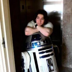 With one of the original R2D2s from Episode 4