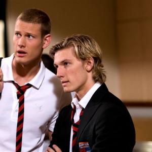 Still of Alex Pettyfer and Tom Hopper in Tormented 2009