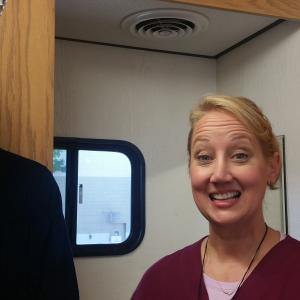 In my trailer on the set of Grimm