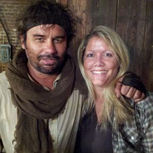 Richard Tyson and Michele B. McGraw on the set of The Sector