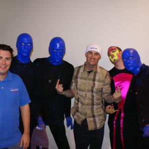 Ryan Johnston pictured with Mike Metzger the Godfather backstage with the Blue Man Group at the Venetian in Las Vegas 2007