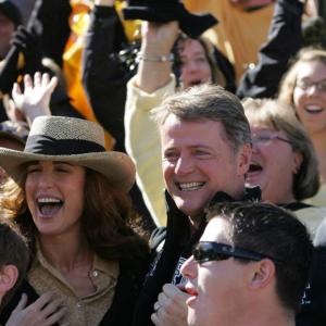 Ryan Johnston was the CoProducer on The 5th Quarter and is pictured here with Aidan Quinn and Andie MacDowell during the final playoff game scene in the film