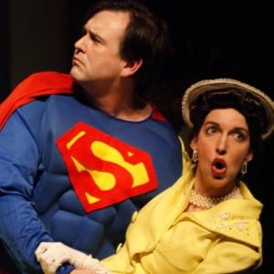 Lois Lane and Superman of The Superheroine Monologues. Art Hennessey and Amanda Good Hennessey