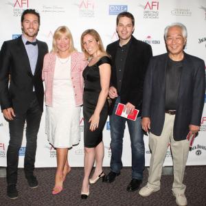 Maria A. Miller (President/CEO Top Dog Films, Inc.) with director Alexa-Sascha Lewin, and cast of 
