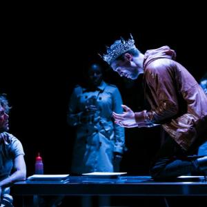 Rowan Davie and Jack Starkey-Gill in Macbeth, directed by James Evans for the Bell Shakespeare Players at Sydney Opera House and Melbourne Arts Centre.