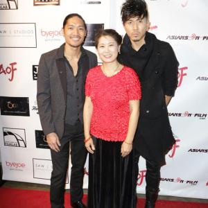 On the red carpet of opening night at Asians On Film Festival 2014 with Lee Chen Allen Theosky Rowe and Davis Noir
