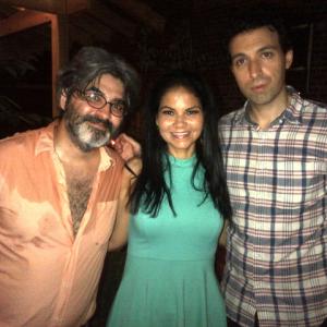 on set with Onur Tokul and Alex Karpovsky in Williamsburg, Brooklyn in Summer of Blood
