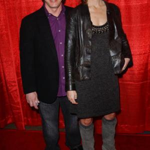 18 January 2010 Actress Dawn Meyer with boyfriend TV Announcer Edd Hall at the premiere of The Guest at Central Park West at the Writers Guild Theater