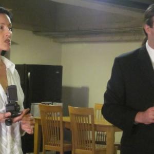Colleen Ann Brah as Mia and Jeff Trenkle as Vincent on the set of Pulp Video