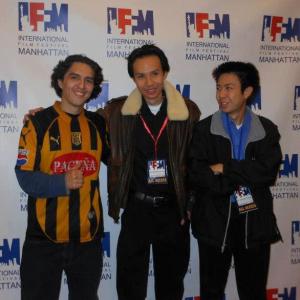 Pablo Aramayo Eguino left Kevin Leigh middle and Alain Le right at the International Film Festival Manhattan 2012
