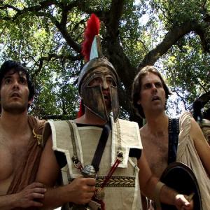 Jeremiah Turner as ATHAMAS in Scott Stubbe's BACCHAE film Steven Meyer as Echion and Alex Kavutksiy as Greek soldier