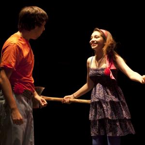 Cameron Carpenter and Brianna Ward performing in the LSA Repertory Theatre Company stage production of Godspell