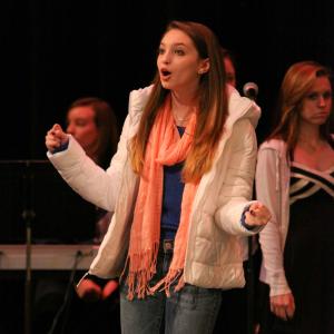Brianna Ward performing in the LSA Repertory Theatre Company stage production of Almost Maine